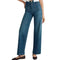 Women's Wide-Leg Washed Jeans with Square Pockets