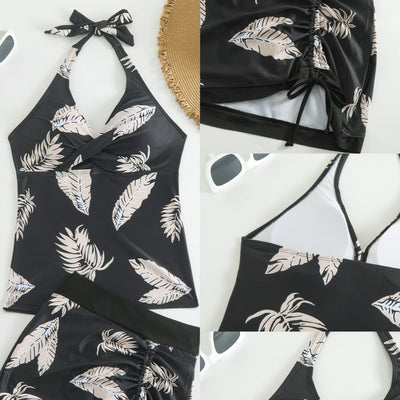 Women’s Sexy Halter Two-Piece Bikini Top & Skirt Set