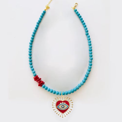 Bohemian Punk Red Coral Bead Big Baroque Freshwater Pearl Necklaces for Women Choker Necklace Party Jewelry Gift