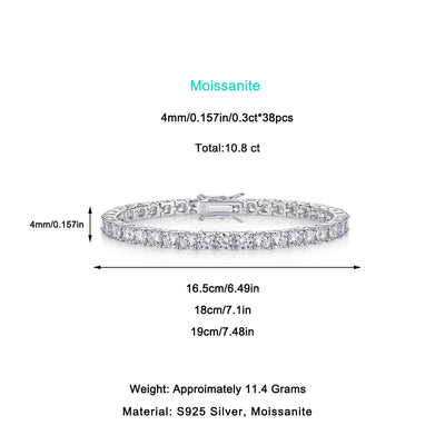 0.3-Carat Moissanite Silver Bracelet Set – Light Luxury