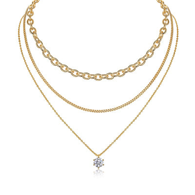 2-Carat Minimalist Moissanite Silver Pendant Necklace