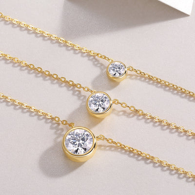 2-Carat Minimalist Moissanite Silver Pendant Necklace