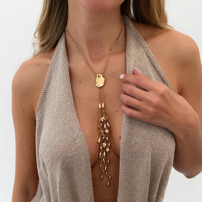 Resort-style Irregular Geometric Pendant Necklace