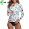 2024 Surfing Swimsuit Women Rashguard Bikini Set Long Sleeve Swimwear Female Tiger Print Summer Bath Suit 2-Piece Sports Biquini