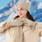 Warm Wool Knitting Hat, Scarf And Gloves Three-piece Set