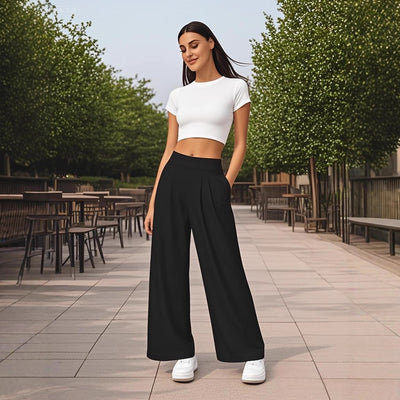Elegant High-Waisted Straight-Leg Pants