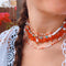 Bohemian Punk Red Coral Bead Big Baroque Freshwater Pearl Necklaces for Women Choker Necklace Party Jewelry Gift