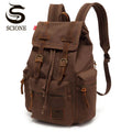 Scione Vintage Travel Backpacks Men Fashion Canvas School Laptop Drawstring Bagpack Large Capacity Retro Teenager Shoulder Bags