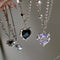 Crystal Heart Necklace for Women Girls New Trend
