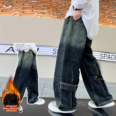 Korean-Style Thick Warm Pants for Kids