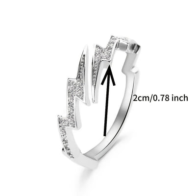 Men’s Lightning Open Ring – Bold Retro Style