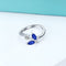 925 Sterling Silver Butterfly Ring featuring a Sapphire Blue Crystal Accent