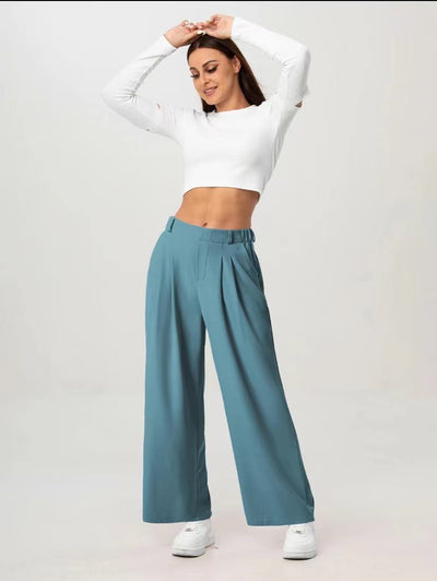 Elegant High-Waisted Straight-Leg Pants