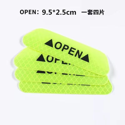 4PCS Car Accessories Car Stickers Reflective Warning Sticker Wheel Eyebrows Door Opening Sticker Diamond Wheel Reflective Strip