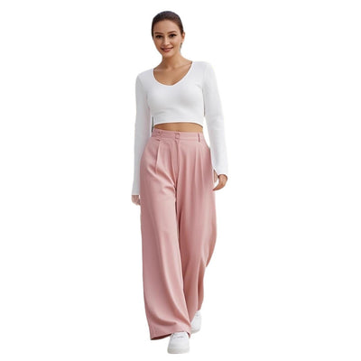 Elegant High-Waisted Straight-Leg Pants