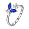 925 Sterling Silver Butterfly Ring featuring a Sapphire Blue Crystal Accent