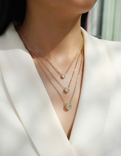 2-Carat Minimalist Moissanite Silver Pendant Necklace