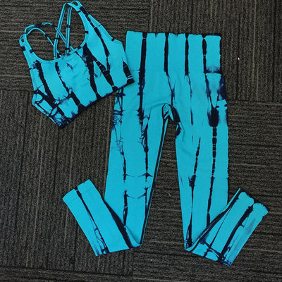 2021 Seamless Tie-Dye Moisture Wicking Quick Dry Yoga Set High Waist Leggings