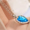 Crystal Pendant Heart Necklace Classic Titanic Ocean Crystal Heart Pendant Necklace Rhinestone Lover Gift