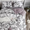 The Bedroom Bedding Is A Comfortable White Marble Pattern Printed Duvet Cover (2/3 Piece Set)