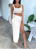 Crop Top Two Piece Set Sexy Backless