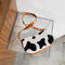 Cow Milk Print Handbag Totes Women Plush PU Leather Chain