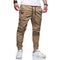 Men&#39;s Pure Color Youth Popular Leisure Slimming Overalls Pocket Paste Leather Streetwear Casual Fashion Cargo Pants Jogger Men