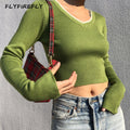 Vintage blouse women long sleeve crop top