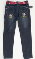 Girl's Jeans With Belt, 4-12 Years