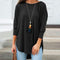 Solid Black Shirt Woman Casual Cotton O Neck Women's Tops And Blouses  Three Quarter Sleeve Irregular Women Blouses Tunic Autumn