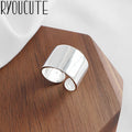 RYOUCUTE Real Pure Silver Color Jewelry Korean Simple Big Smooth Rings for Women