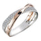 Huitan Newest Fresh Two Tone X Shape Cross Ring for Women Wedding Trendy Jewelry Dazzling CZ Stone Large Modern Rings Anillos