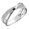 Huitan Newest Fresh Two Tone X Shape Cross Ring for Women Wedding Trendy Jewelry Dazzling CZ Stone Large Modern Rings Anillos
