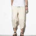 Summer Cotton Harem Pants Men Casual Hip Hop Trousers