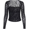 InsGoth Harajuku Vintage Sexy Black Tops Gothic Mesh See Through Long Sleeve Tops Women Bra Build Hollow Out Autumn Basic Tops