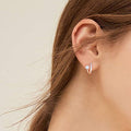 Sterling Silver 925 DIY Classics Heart Zircon Earrings